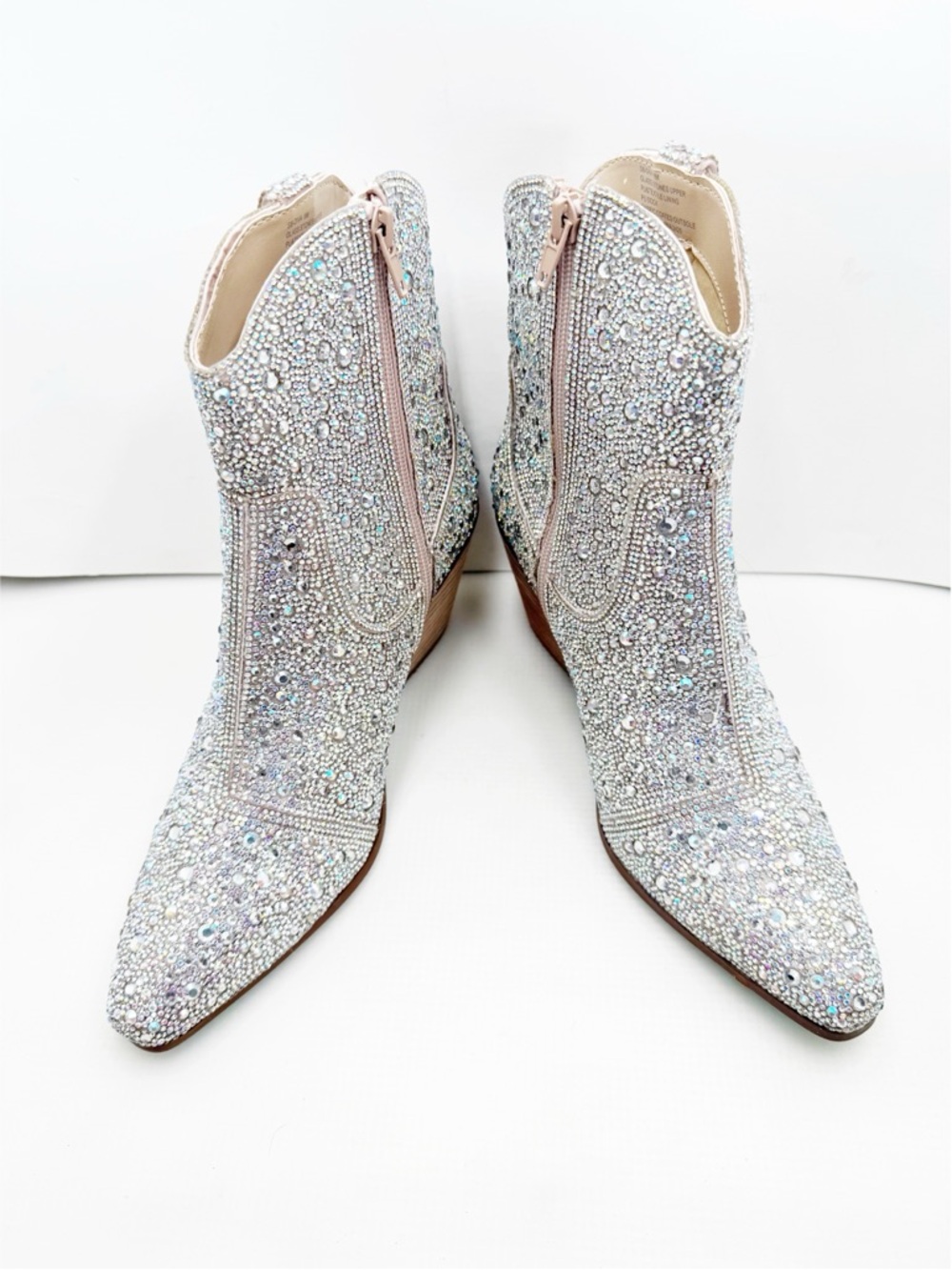 🆕{BETSEY JOHNSON} Blue DIVA Rhinestone Embellished Western Bootie - Picture 8 of 16